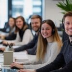 IT End User Help Desk IT End-User-Help Desk Team providing support with headshet and computer