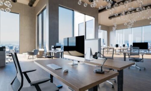 Modern Office with Computers Modern office with computers Office Build Out